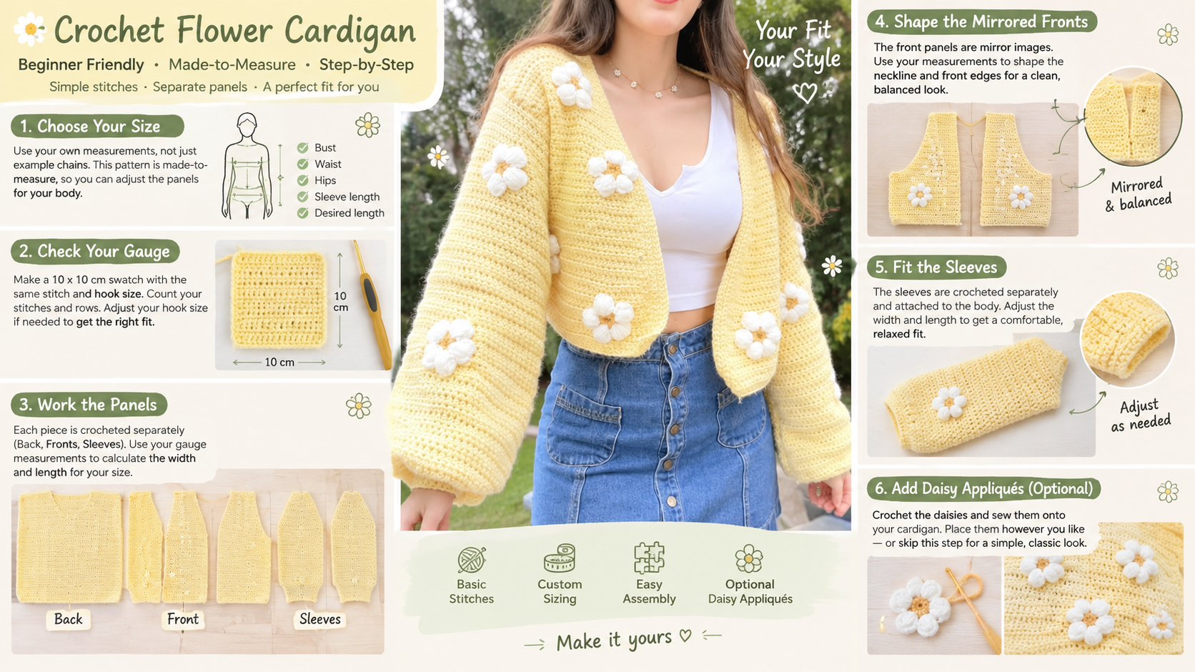 Crochet Flower Cardigan: 5 Amazing Ways to Crochet (Free) 1 Crochet Flower Cardigan - Illustration 1