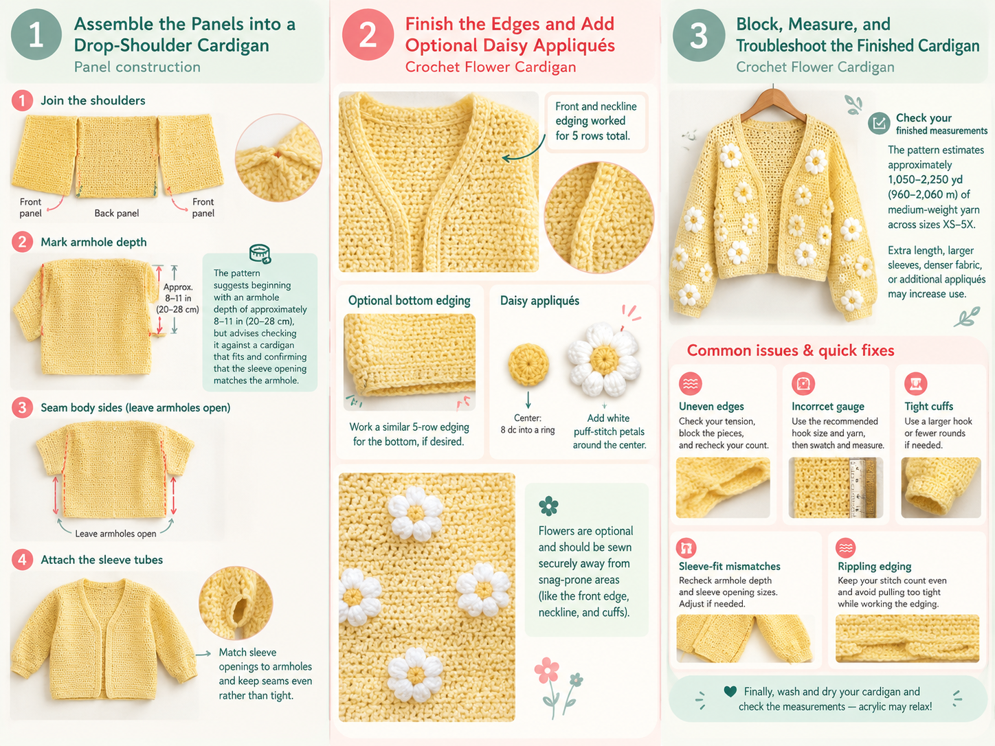 Crochet Flower Cardigan: 5 Amazing Ways to Crochet (Free) 3 Crochet Flower Cardigan - Illustration 3