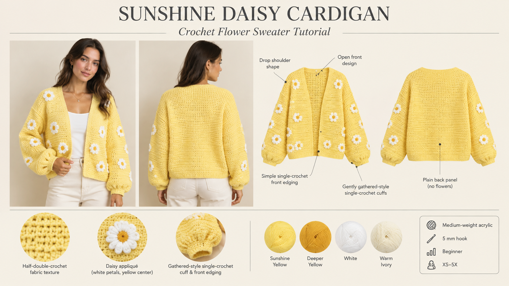 Crochet Flower Cardigan: 5 Amazing Ways to Crochet (Free)