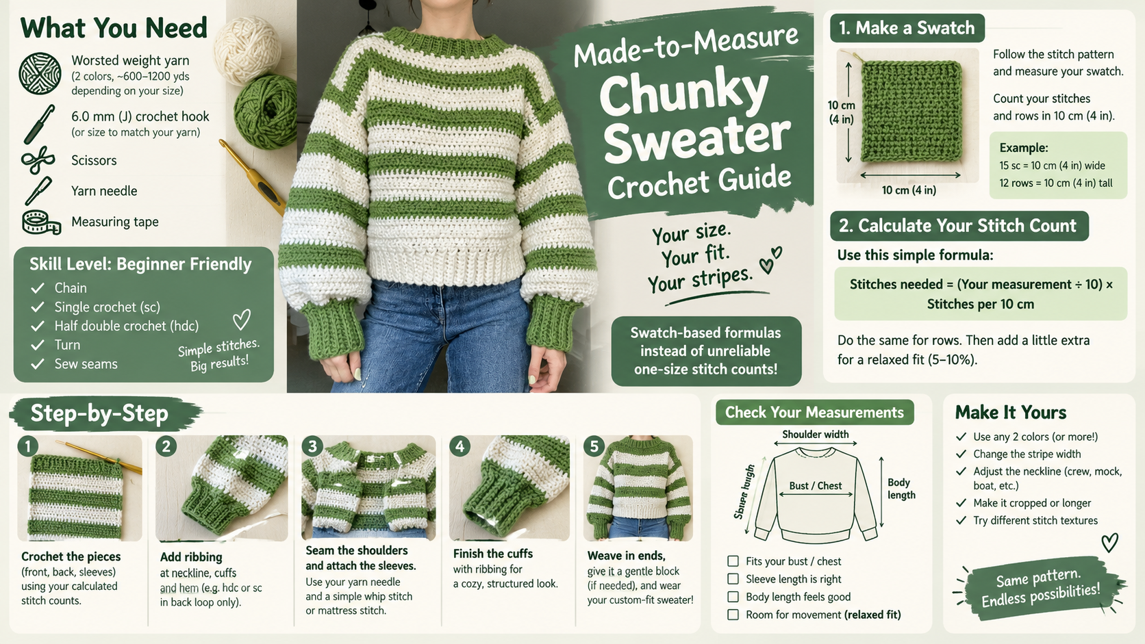 Crochet chunky sweater - Illustration 1