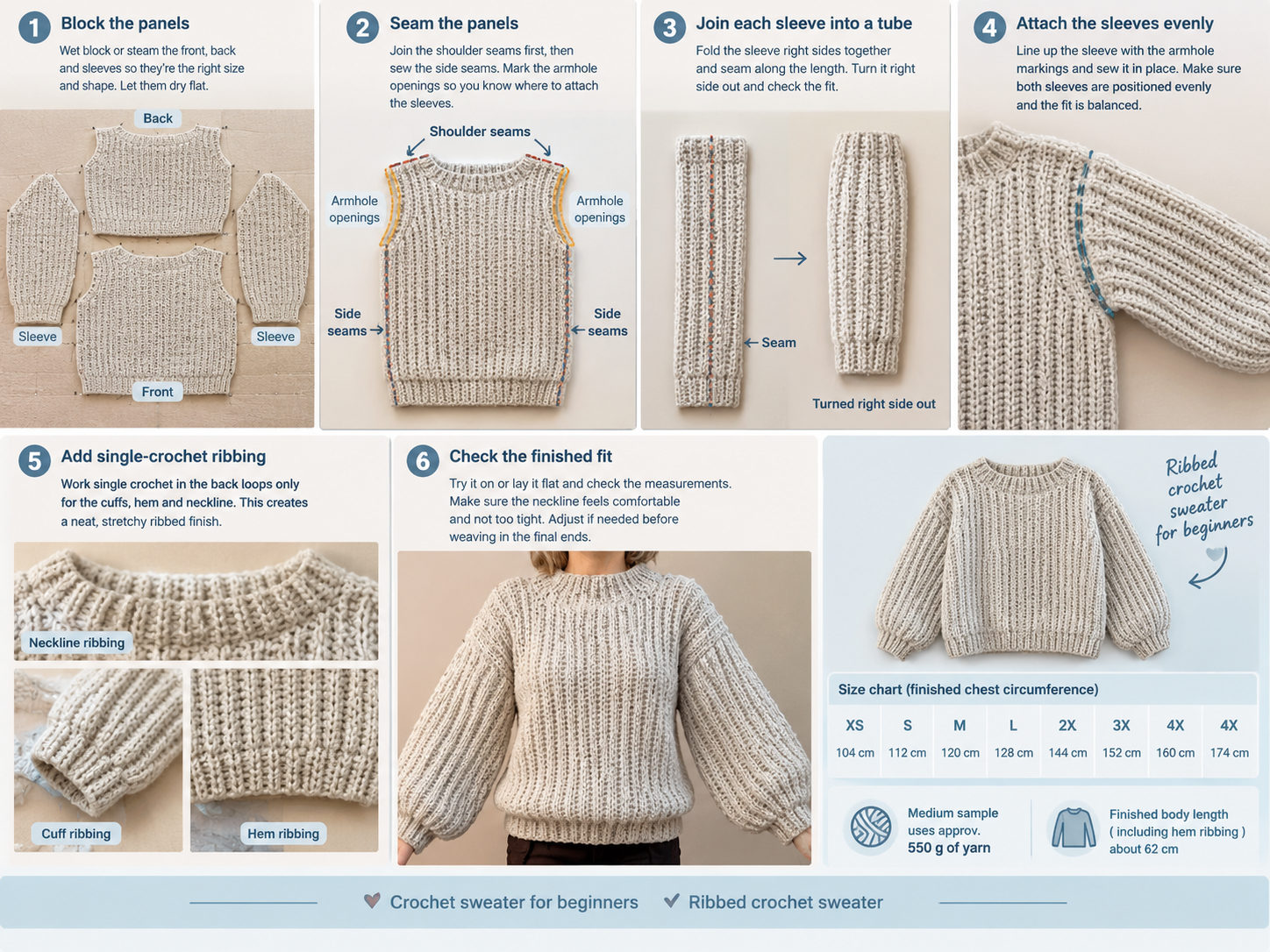 Crochet Sweater for Beginners: 5 Amazing Ways to Crochet Step by Step 3 Crochet sweater for beginners - Illustration 3