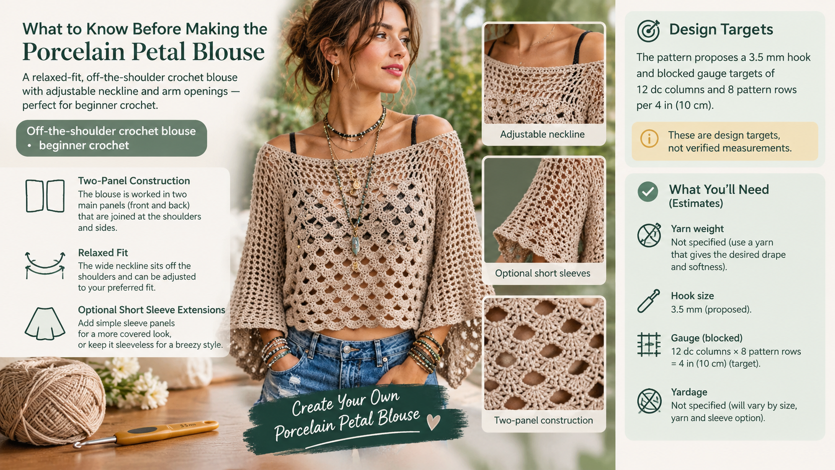 Off-the-shoulder crochet blouse: 5 Amazing Style Secrets 1 Off-the-shoulder crochet blouse - Illustration 1