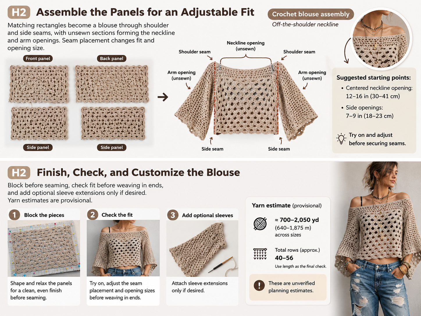 Off-the-shoulder crochet blouse: 5 Amazing Style Secrets 3 Off-the-shoulder crochet blouse - Illustration 3