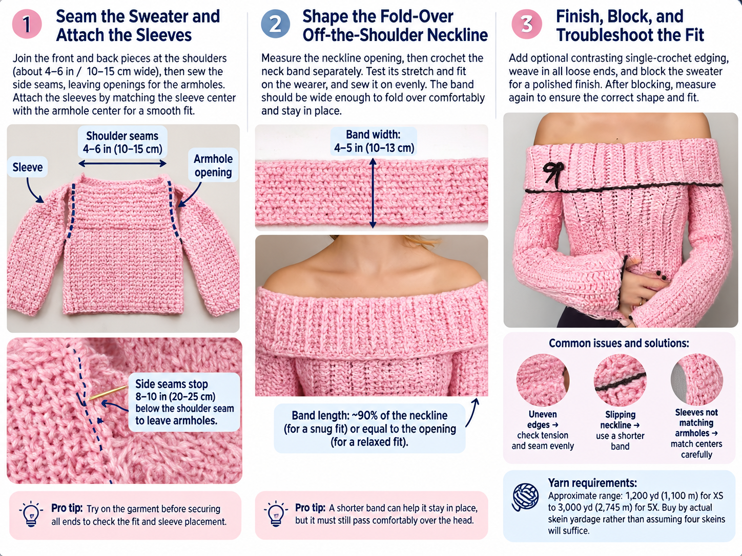 Off-the-shoulder crochet sweater - Illustration 3