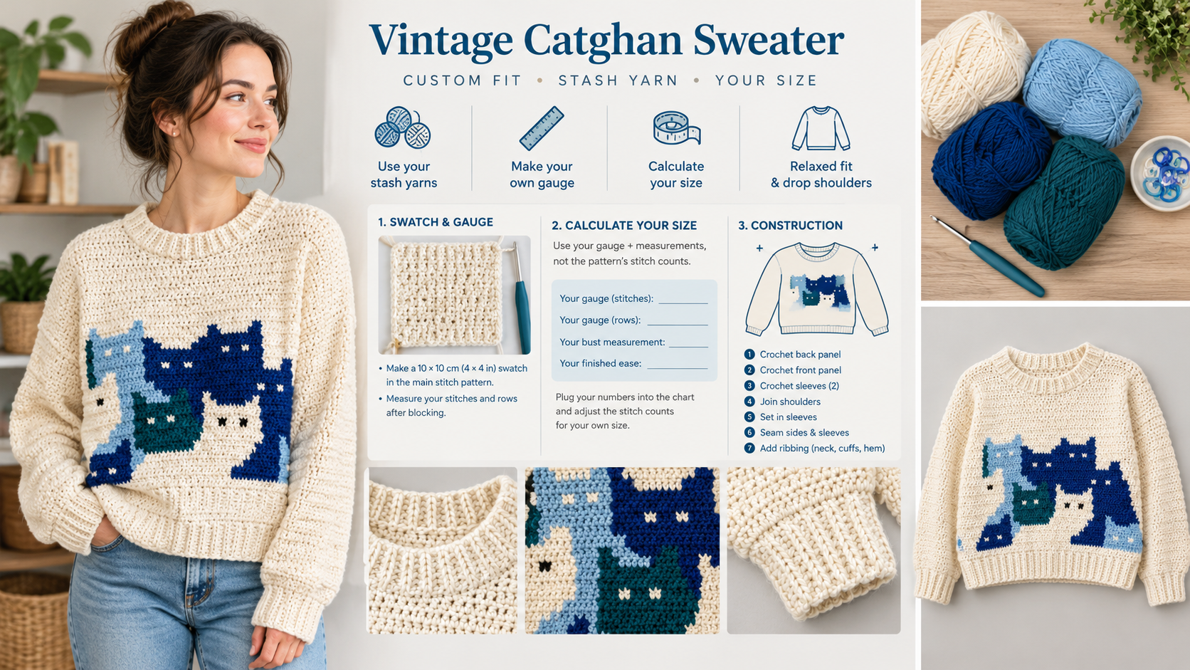 Vintage Catghan Sweater - Illustration 1