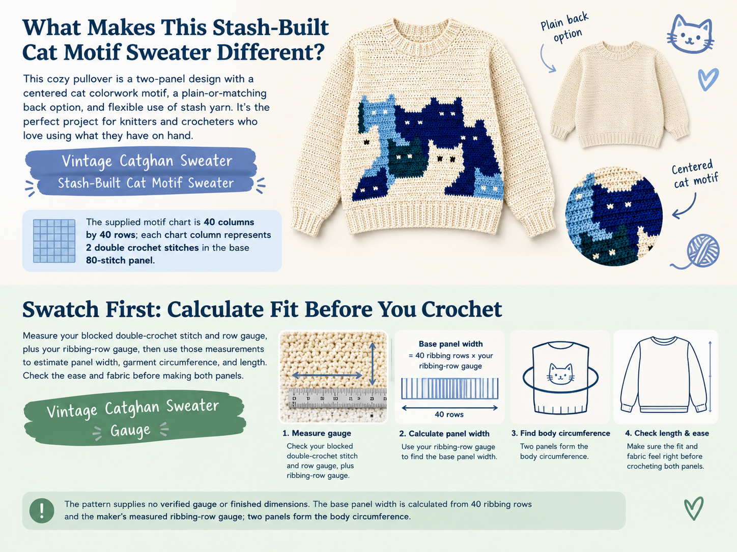 crochet cat sweater - Illustration 2