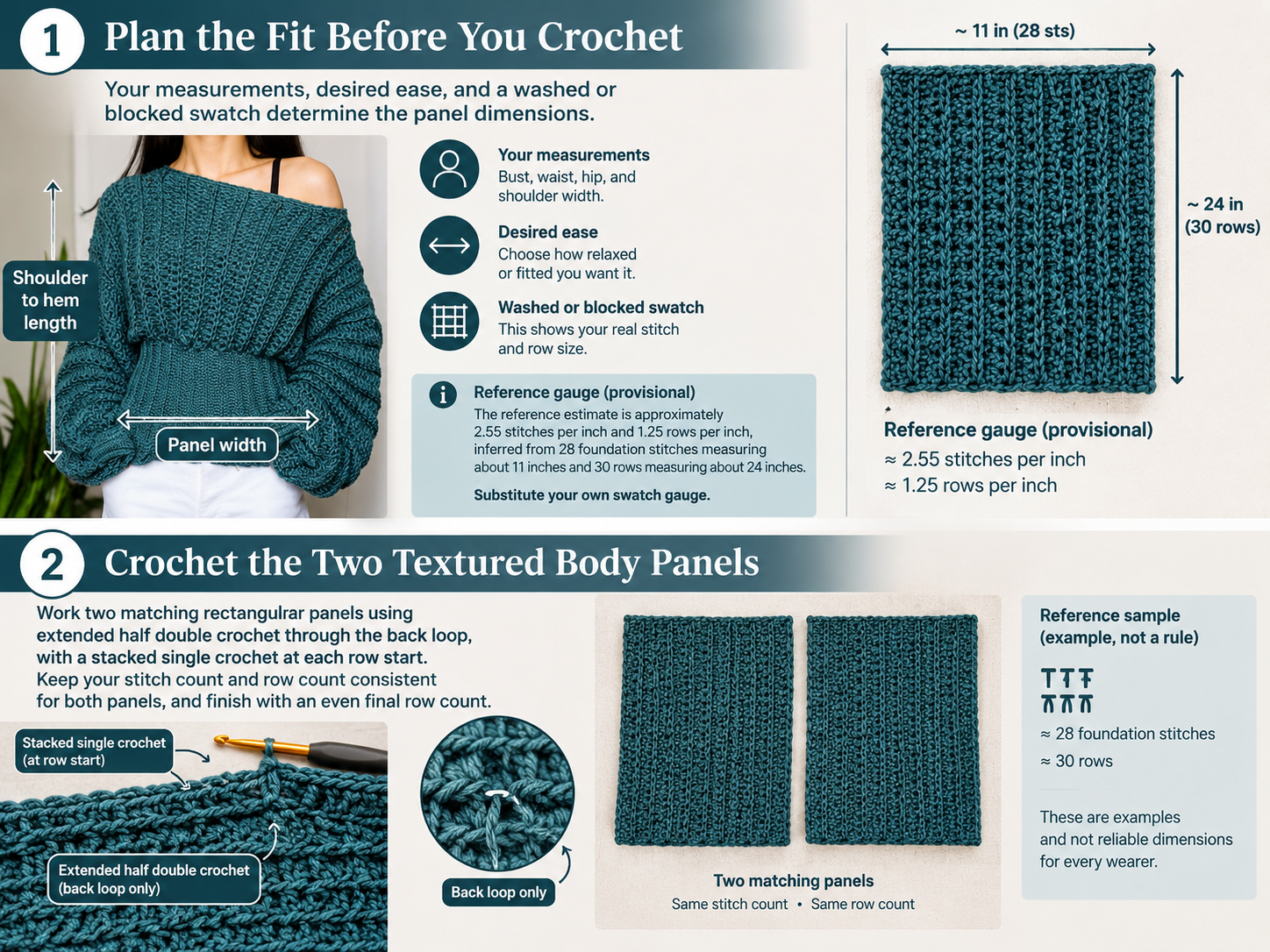 Crochet Bold Off Shoulder Sweater - Illustration 2