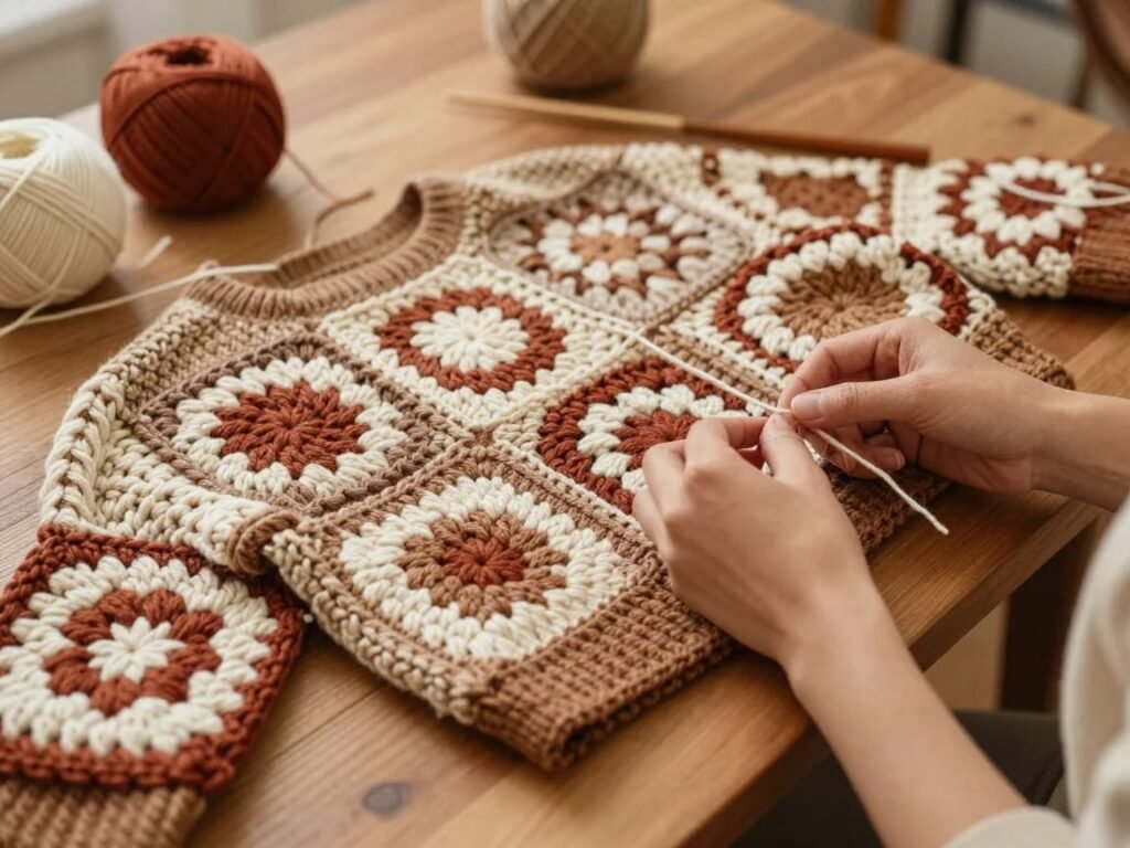 Cream Crochet Cardigan