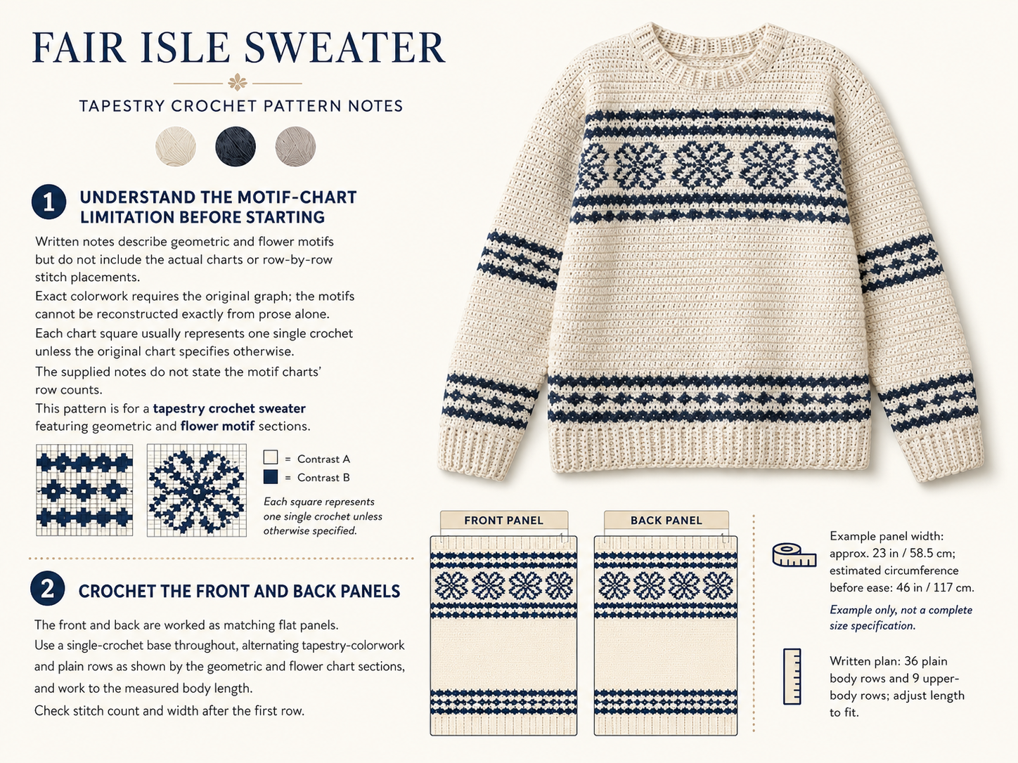 Tapestry Crochet Sweater: 5 Amazing Tips | Complete Guide 2 crochet flower sweater tutorial - Illustration 2