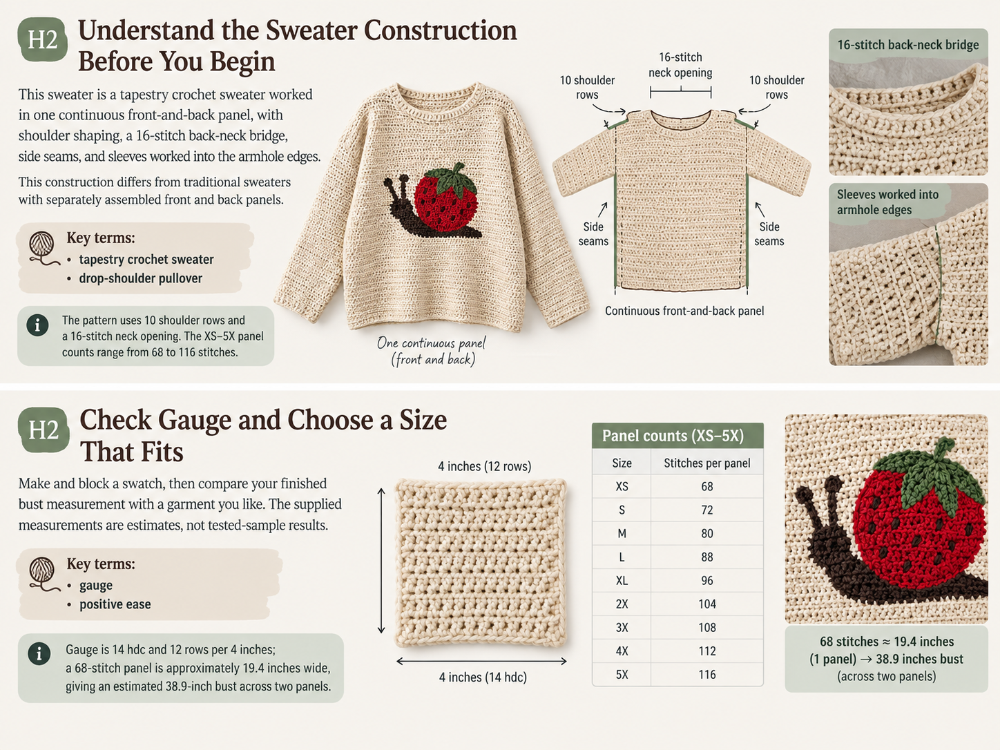 crochet picture graph sweater - Illustration 2